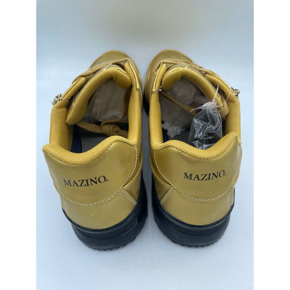Mazino Selenite-480 Mens Gold Metallic Side Zip Sneakers JMS05202106S Size 14 - Picture 4 of 8